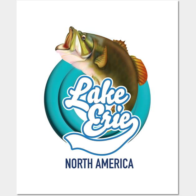 Lake Erie North America fishing logo Wall Art by nickemporium1